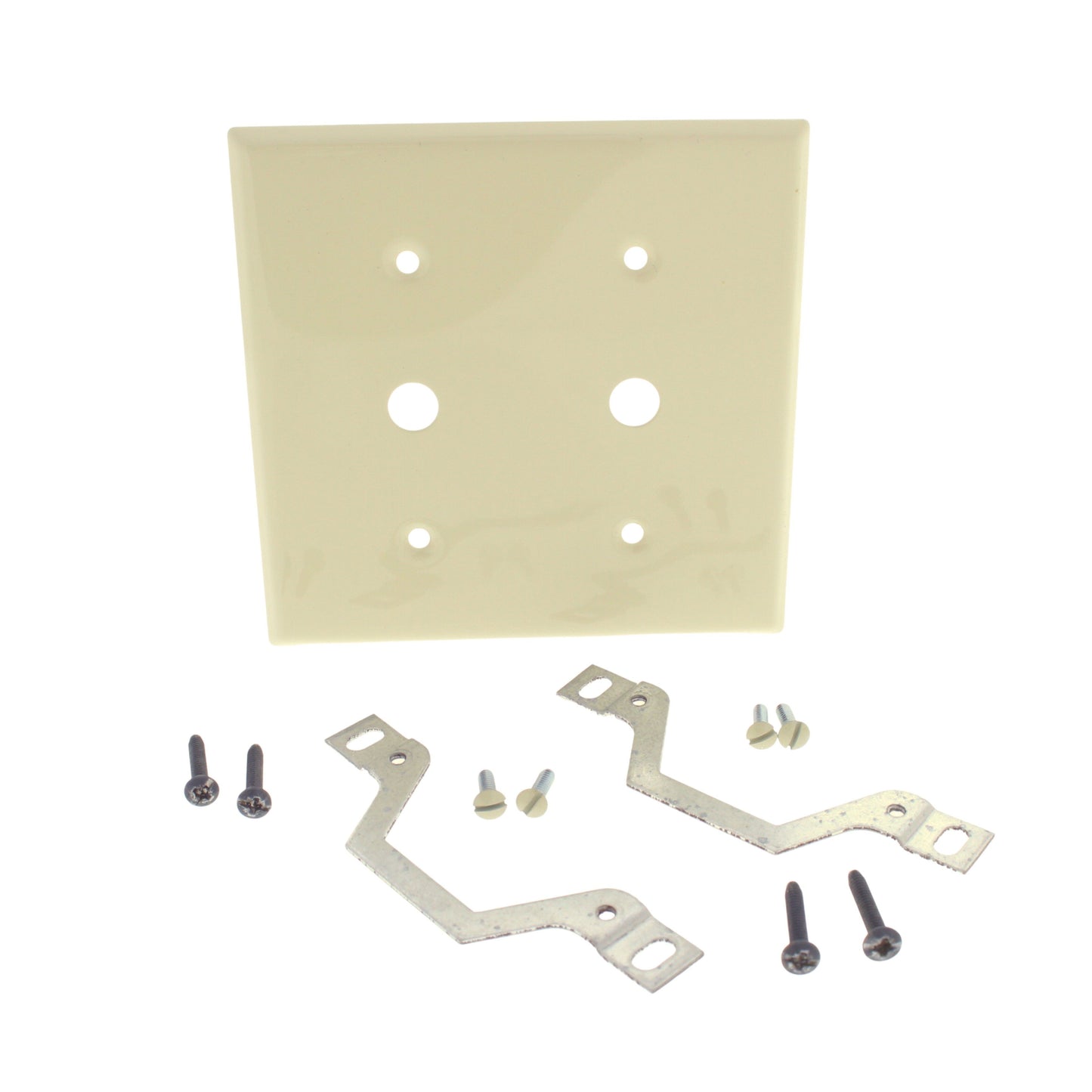 Leviton P22-I Ivory 2-Gang .406" Telephone Cable Thermoset Wallplate Strap Mount