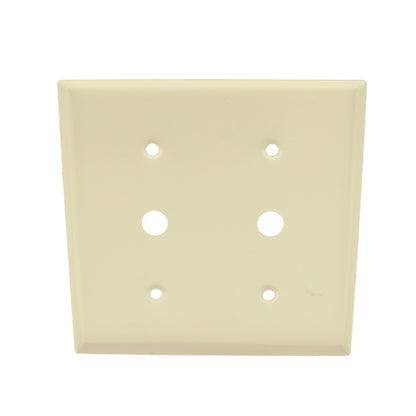 Leviton P22-I Ivory 2-Gang .406" Telephone Cable Thermoset Wallplate Strap Mount