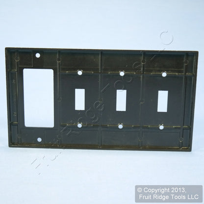 Leviton P326 Brown 4-Gang GFCI GFI Switch Cover Decora Wall Plate