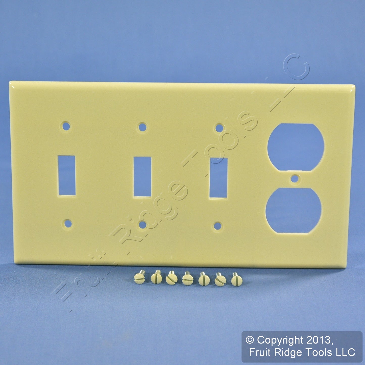 Leviton P38-I Ivory 4-Gang Standard Toggle Switch Duplex Outlet Wallplate Cover