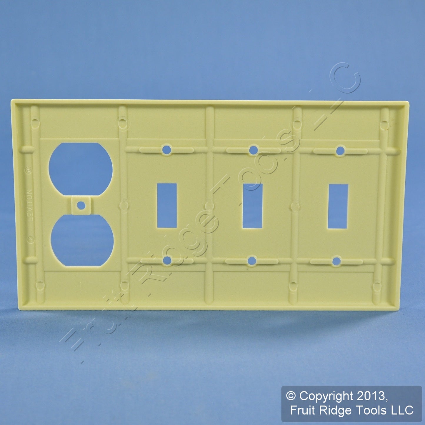 Leviton P38-I Ivory 4-Gang Standard Toggle Switch Duplex Outlet Wallplate Cover
