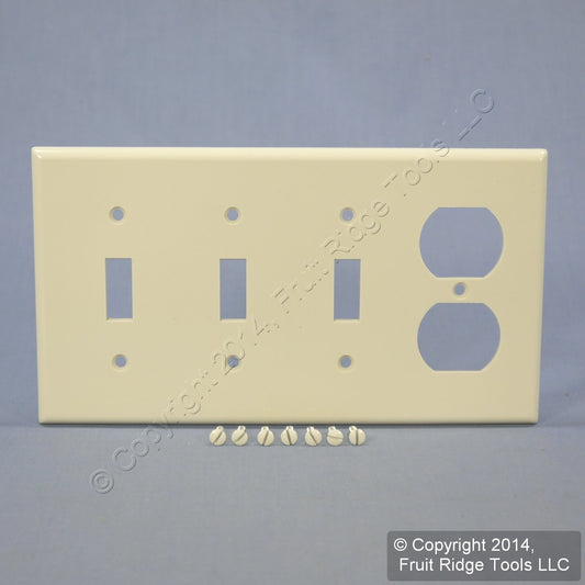 Leviton P38-T Light Almond 4-Gang Toggle Duplex Plastic Standard Wallplate Cover