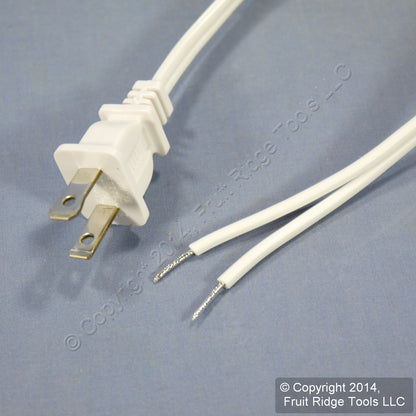 Leviton White 18/2 AWG 6-Foot 6' Wire 10A 125V P7136-TAI