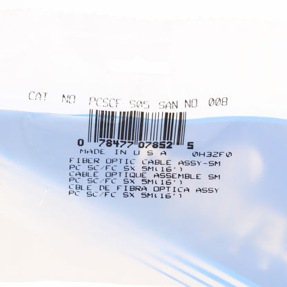 5M Fiber Optic Single-Mode Simplex Patch Cable Cord SM ST FC PC Polish PCSCF-S05