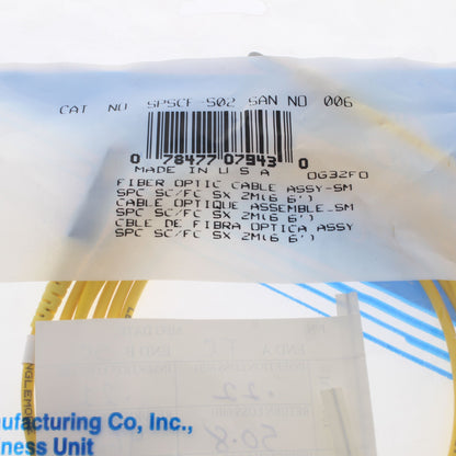 2M Leviton Fiber Optic Singlemode Simplex Patch Cable Cord ST/SC PC PCSCT-S02