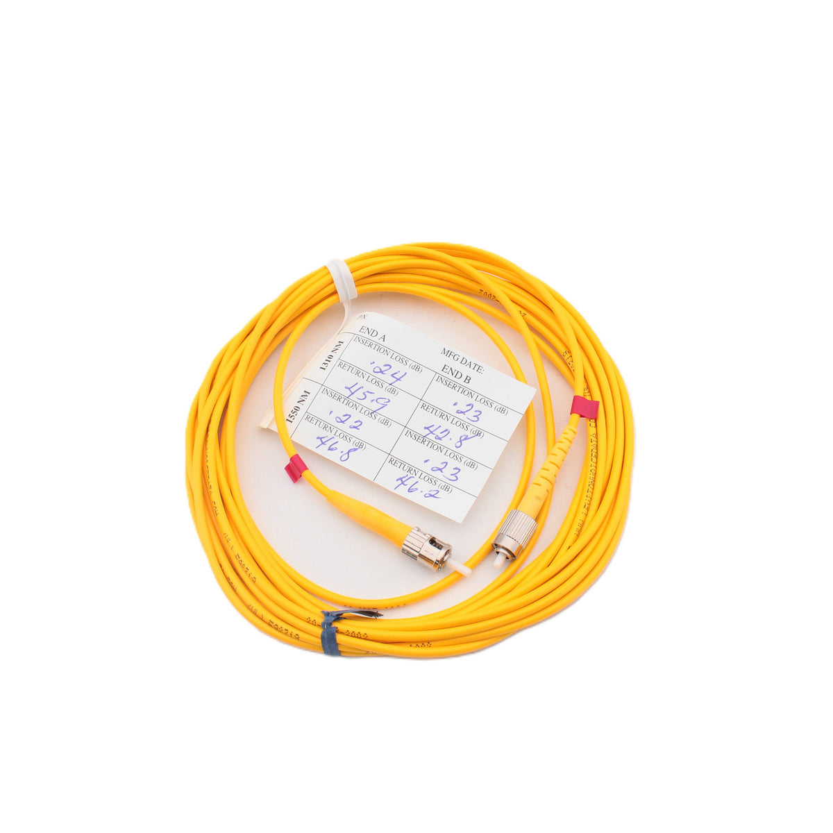 Leviton PCSTF-S05 5-Meter Fiber Optic Yellow Singlemode Simplex Patch Cord ST FC