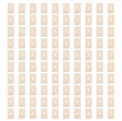 Leviton PJ1-A Almond 1-Gang Toggle Unbreakable Midway Wallplate Covers 100pcs