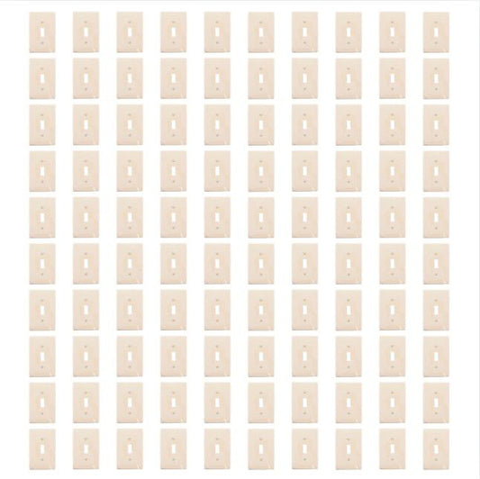 Leviton PJ1-A Almond 1-Gang Toggle Unbreakable Midway Wallplate Covers 100pcs