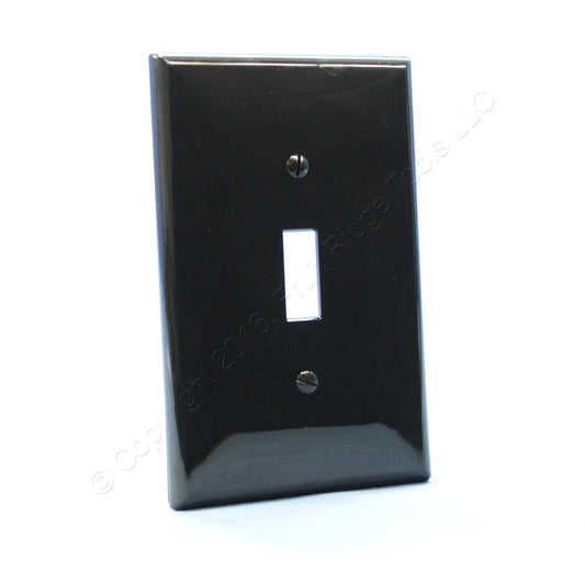 Leviton PJ1-E Black 1-Gang Toggle Switch Unbreakable Nylon Midway Wallplate