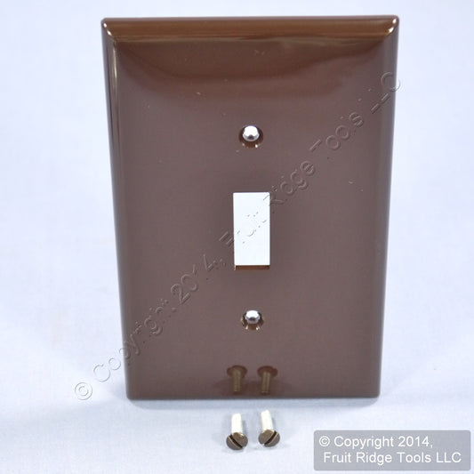 Leviton PJ1 Brown 1-Gang Unbreakable Midway Toggle Switch Cover Nylon Wallplate