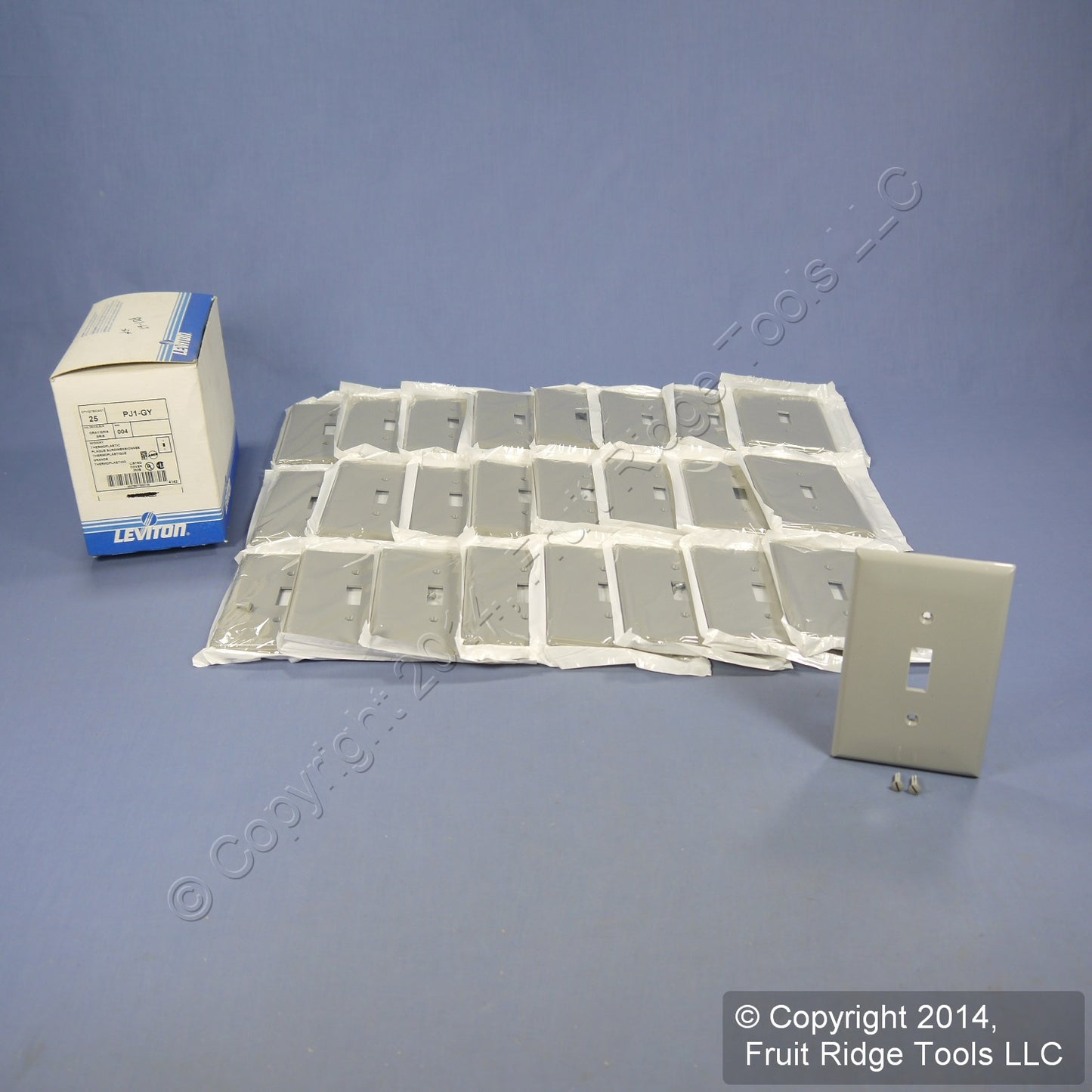 Leviton PJ1-GY Gray 1-Gang Toggle Unbreakable Nylon Midway Wallplate Cover 25pcs