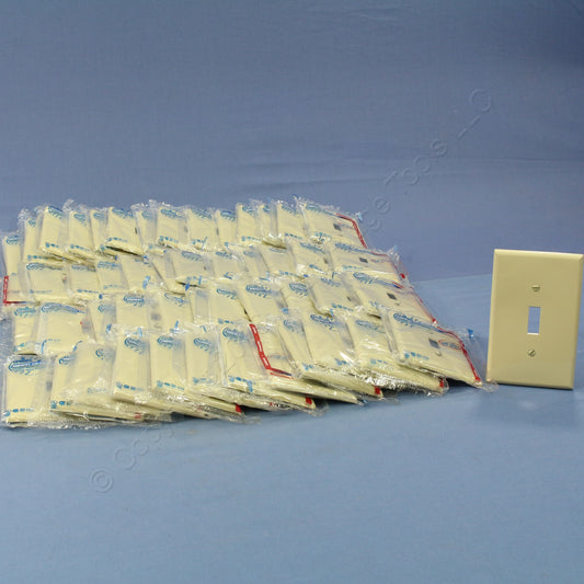 Leviton PJ1-I Ivory 1-Gang Toggle Unbreakable Nylon Midway Wallplate Cover 50pcs