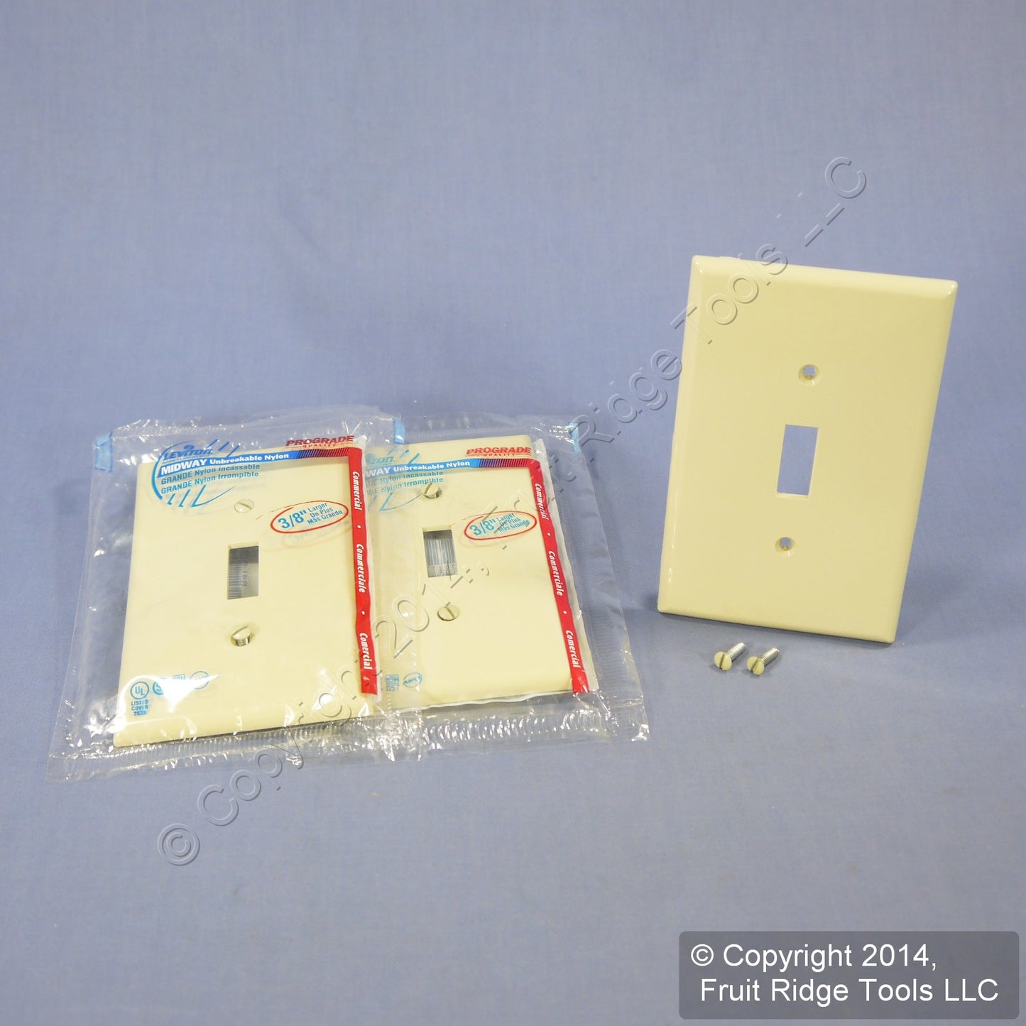 Leviton PJ1-I Ivory 1-Gang Toggle Unbreakable Nylon Midway Wallplate Cover 3pcs