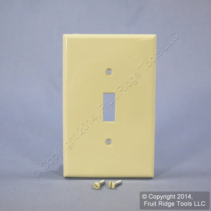 Leviton PJ1-I Ivory 1-Gang Toggle Unbreakable Nylon Midway Wallplate Cover 3pcs