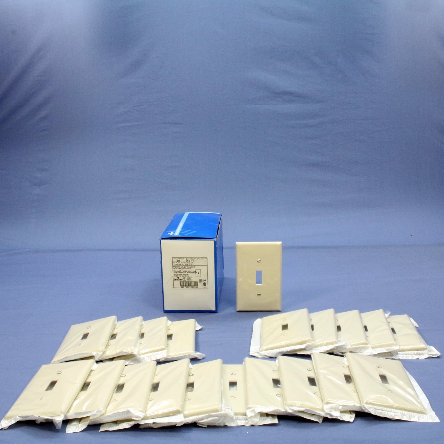 Leviton PJ1-T Lt Almond 1-Gang Toggle Unbreakable Midway Wallplate Cover 20pcs