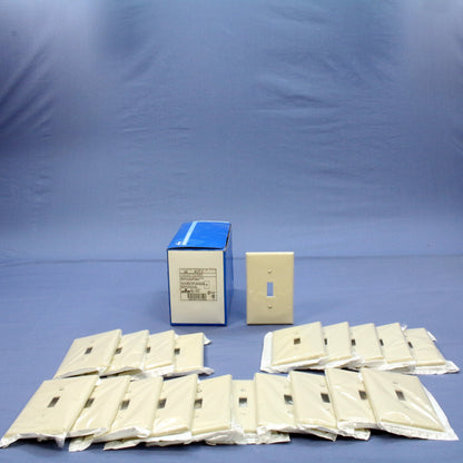 Leviton PJ1-T Lt Almond 1-Gang Toggle Unbreakable Midway Wallplate Cover 20pcs