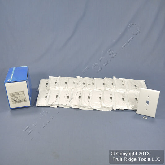 Leviton PJ1-W White 1-Gang Unbreakable Midway Switch Cover Nylon Wallplate 20pcs