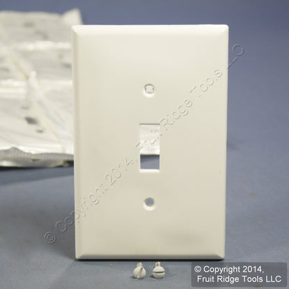 Leviton PJ1-W White 1-Gang Toggle Unbreakable Nylon Midway Wallplate Cover 25pcs