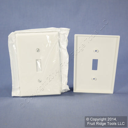 Leviton PJ1-W White 1-Gang Toggle Unbreakable Nylon Midway Wallplate Cover 25pcs