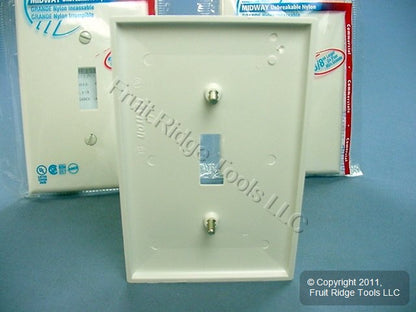 Leviton PJ1-W White 1-Gang Toggle Unbreakable Nylon Midway Wallplate Cover 3pcs