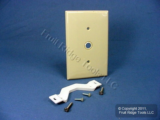 Leviton PJ11-I Ivory 1-Gang Phone .406" Unbreakable Midway Wallplate Strap Mount