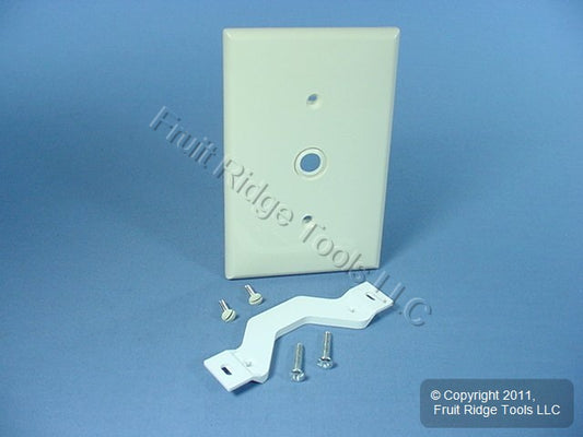 Leviton PJ11-T Lt Almond 1-Gang Phone .406" Unbreakable Midway Cover Strap Mount