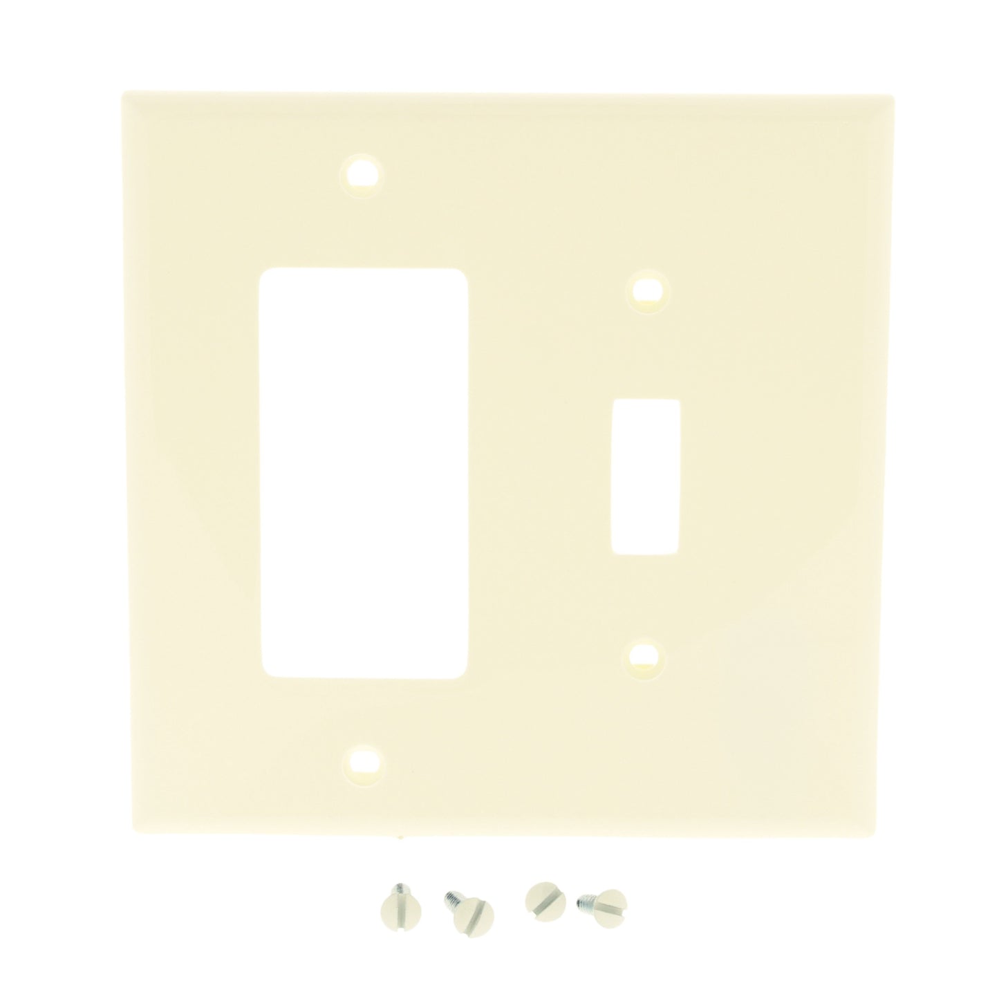 Leviton PJ126-A Almond 2-Gang Toggle Decora Unbreakable Midway Wallplate Cover