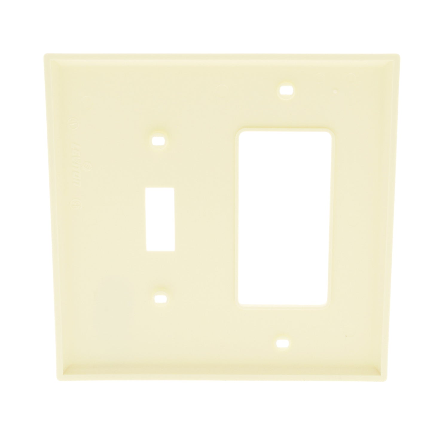 Leviton PJ126-A Almond 2-Gang Toggle Decora Unbreakable Midway Wallplate Cover