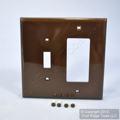 Leviton PJ126 Brown Combo Toggle Switch GFCI Decora Receptacle Wallplate Cover
