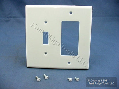 Leviton PJ126-W White 2-Gang Toggle Decora Unbreakable Midway Wallplate Cover