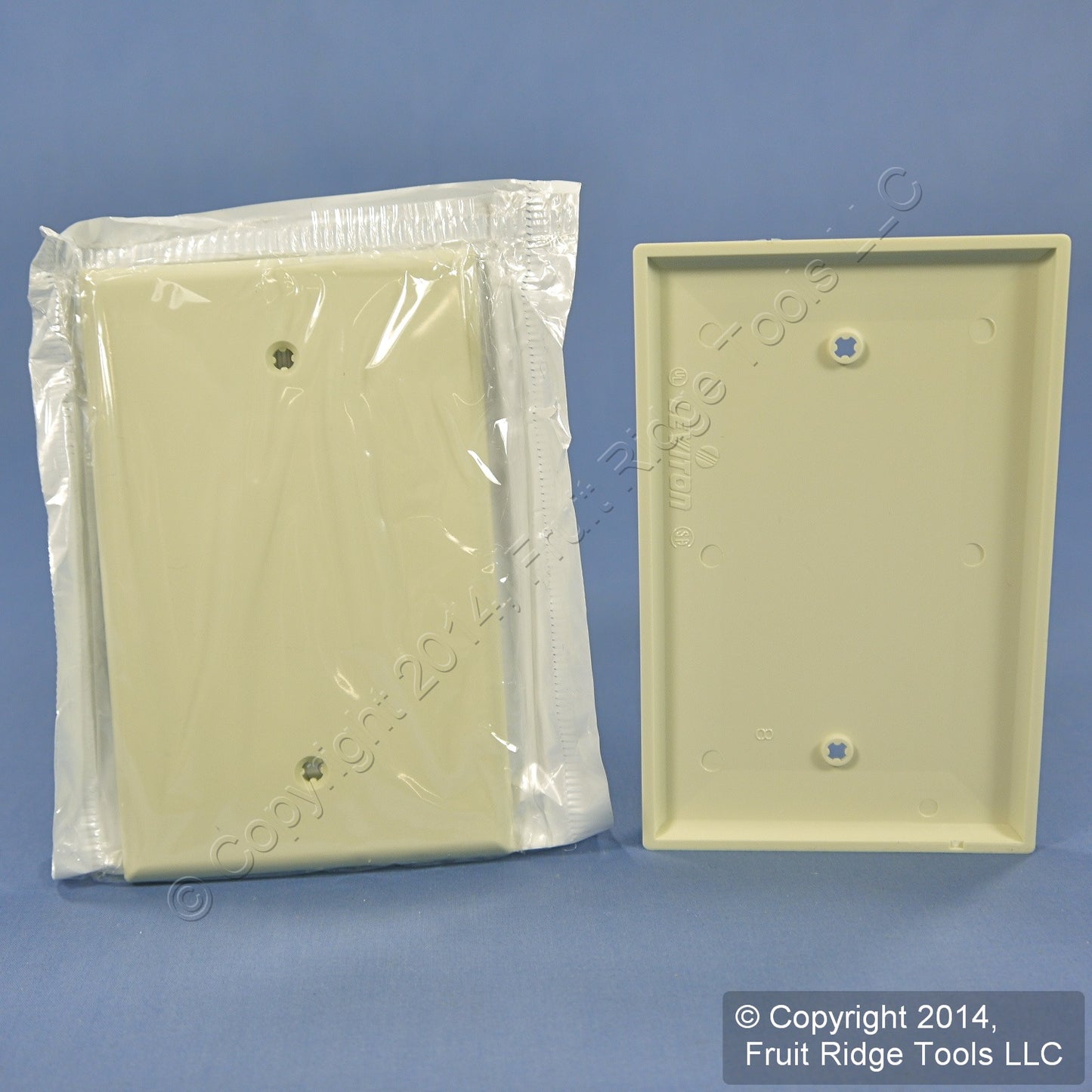 Leviton PJ13-A Almond 1-Gang Midway Blank Nylon Wallplates Box Mount Covers 2pcs