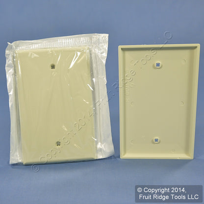 Leviton PJ13-A Almond 1-Gang Midway Blank Nylon Wallplates Box Mount Covers 2pcs