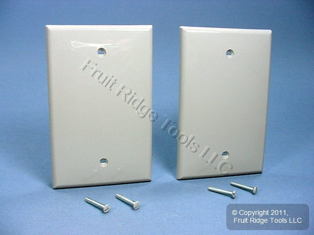 Leviton PJ13-GY Gray 1-Gang Blank Unbreakable Midway Wallplate Box Mount 2pcs