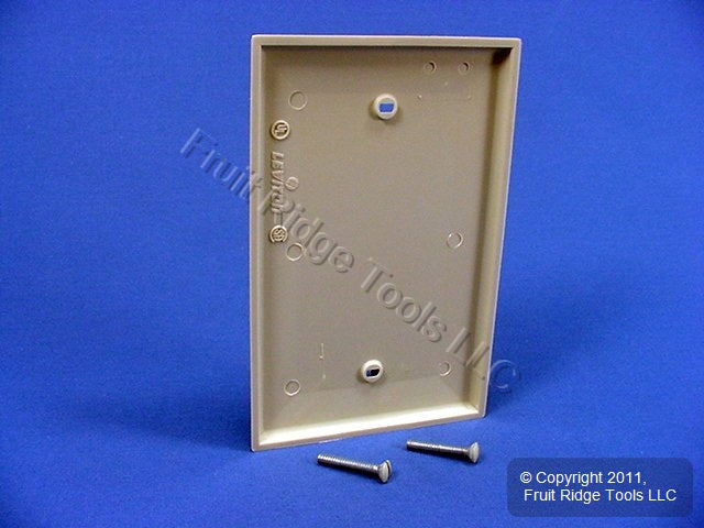Leviton PJ13-I Ivory 1-Gang Blank Unbreakable Midway Wallplate Cover Box Mount