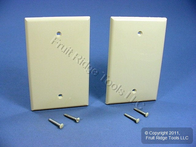 Leviton PJ13-I Ivory 1-Gang Blank Unbreakable Midway Wallplate Box Mount 2pcs