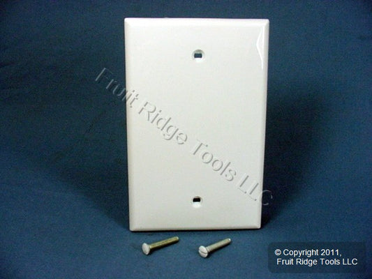 Leviton PJ13-W White 1-Gang Blank Unbreakable Midway Wallplate Cover Box Mount