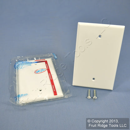 Leviton PJ13-W White 1-Gang Blank Unbreakable Midway Wallplate Box Mount 2pcs