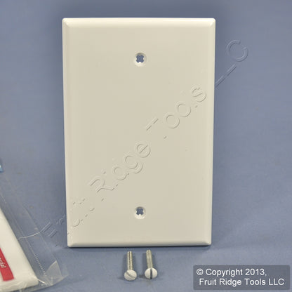 Leviton PJ13-W White 1-Gang Blank Unbreakable Midway Wallplate Box Mount 2pcs