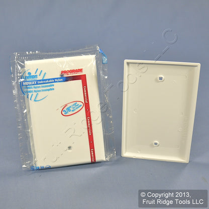 Leviton PJ13-W White 1-Gang Blank Unbreakable Midway Wallplate Box Mount 2pcs