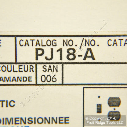 Leviton PJ18-A Almond 2-Gang Toggle Duplex Unbreakable Midway Wallplates 25pcs