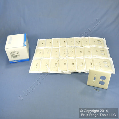 Leviton PJ18-A Almond 2-Gang Toggle Duplex Unbreakable Midway Wallplates 25pcs