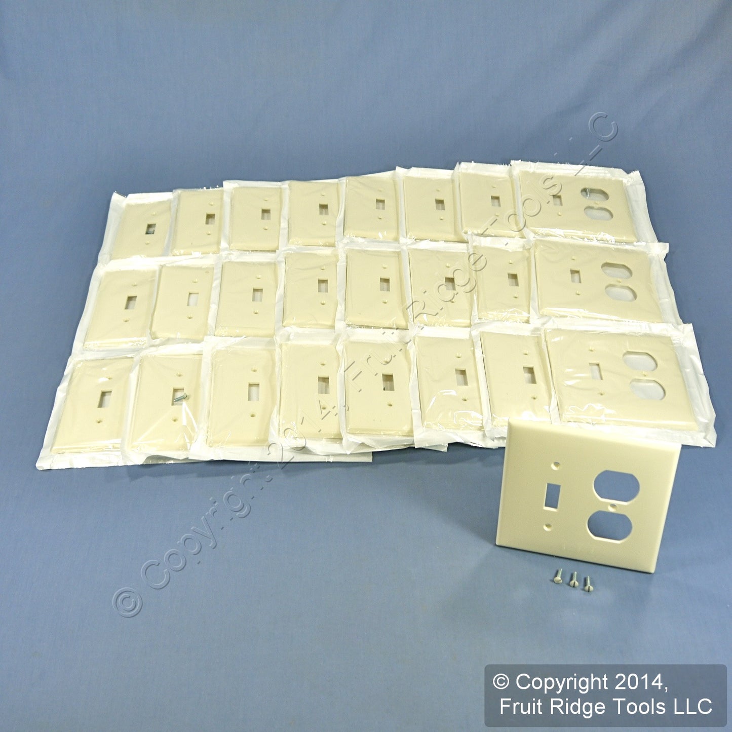 Leviton PJ18-A Almond 2-Gang Toggle Duplex Unbreakable Midway Wallplates 25pcs