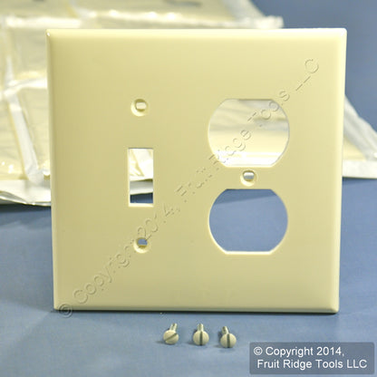 Leviton PJ18-A Almond 2-Gang Toggle Duplex Unbreakable Midway Wallplates 25pcs