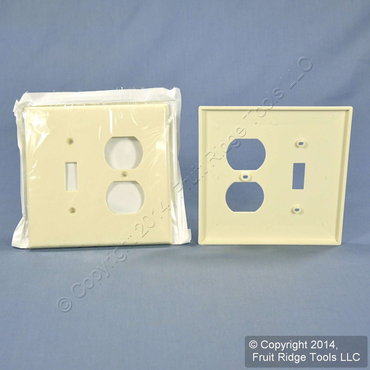 Leviton PJ18-A Almond 2-Gang Toggle Duplex Unbreakable Midway Wallplates 25pcs