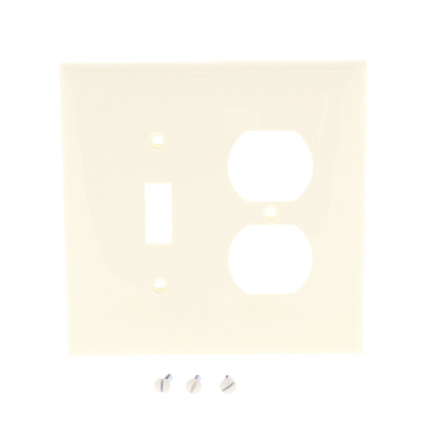 Leviton PJ18-A Almond 2-Gang Midway Toggle Switch Duplex Outlet Nylon Wallplate