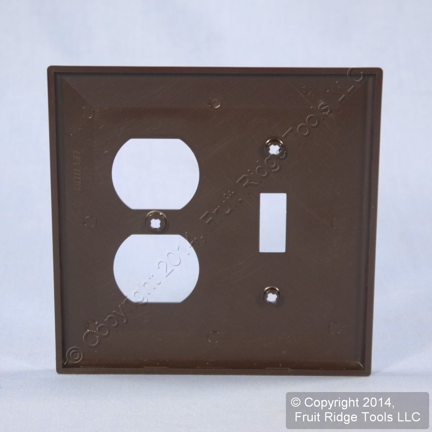 Leviton PJ18 Brown 2-Gang Toggle Duplex Outlet Unbreakable Midway Wallplate
