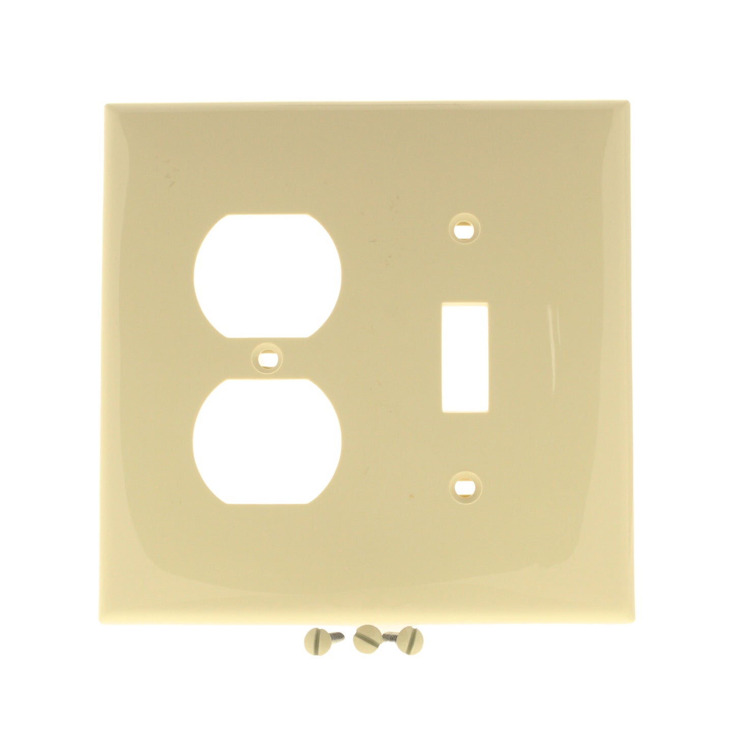 Leviton PJ18-I Ivory 2-Gang Toggle Duplex Outlet Unbreakable Midway Wallplate