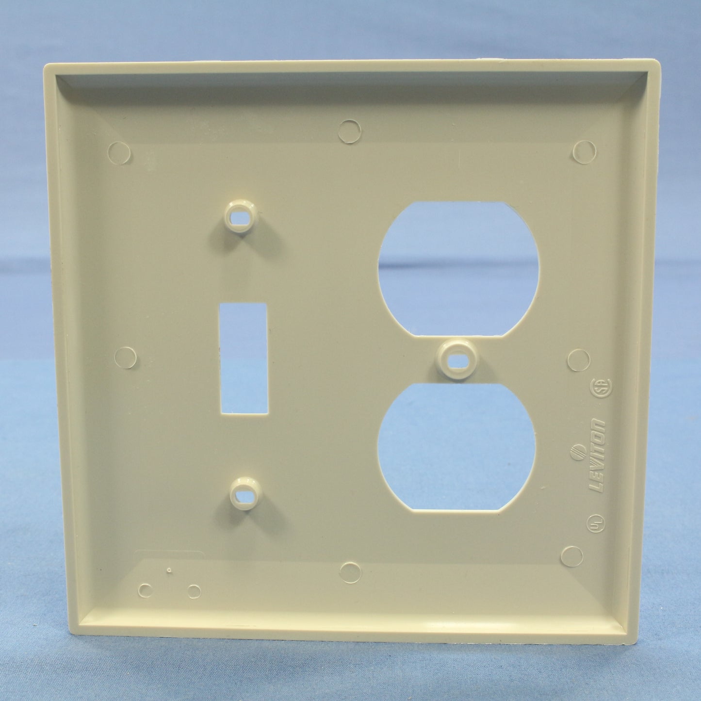 Leviton PJ18-T Light Almond 2-Gang Toggle Duplex Unbreakable Midway Wallplate