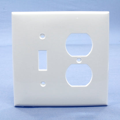 Leviton PJ18-W White 2-Gang Toggle Duplex Outlet Unbreakable Midway Wallplate