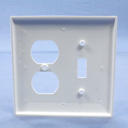 Leviton PJ18-W White 2-Gang Toggle Duplex Outlet Unbreakable Midway Wallplate